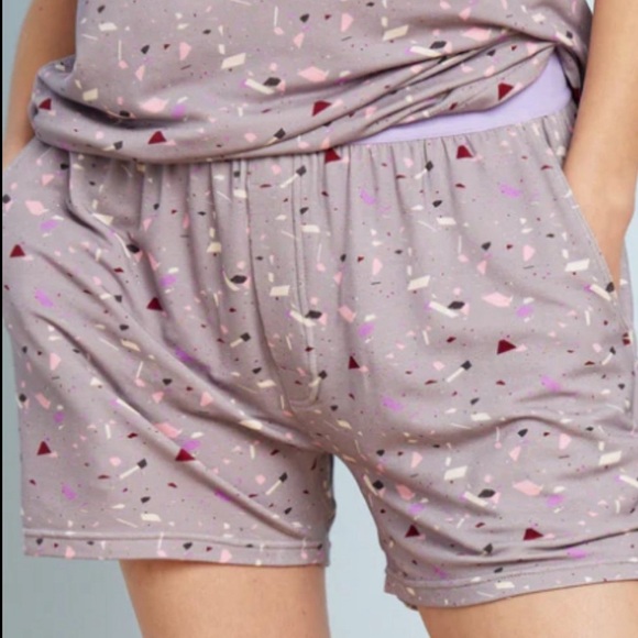 Jambys Unisex Terrazo Gray JamTee & Boxer SET XS Multicolor with lavender NEW - Picture 3 of 11